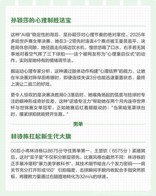 林诗栋与孙颖莎稳居世界排名榜首